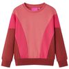 Sweatshirt til b&oslash;rn str. 104 farveblok lyser&oslash;d og henna