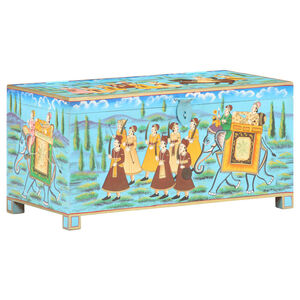 vidaXL opbevaringskasse 80x40x40 cm massivt mangotr&aelig; h&aring;ndmalet