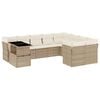 vidaXL sofas&aelig;t til haven 10 dele med hynder polyrattan beige