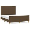 vidaXL sengeramme uden madras 140x190 cm stof m&oslash;rkebrun