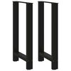 vidaXL barbordsben sort 2 stk. 50x(90-91) cm st&aring;l