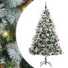 vidaXL Kunstigt juletr&aelig; Gr&oslash;n og hvid 210 cm PVC og metal og plast