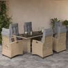 vidaXL spisebordss&aelig;t til haven 7 dele med hynder polyrattan beige