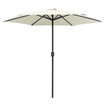 vidaXL udendørs parasol med aluminiumsstang 270x246 cm sandhvid