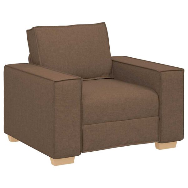 vidaXL Sofa 3 pcs Brun 220 x 80 x 84 cm Linned-blandet stof