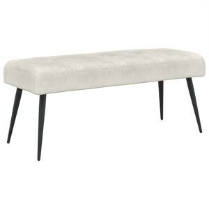 vidaXL B&aelig;nk med knap tufting Cremefarvet 110 x 40 x 46 cm Fl&oslash;jl
