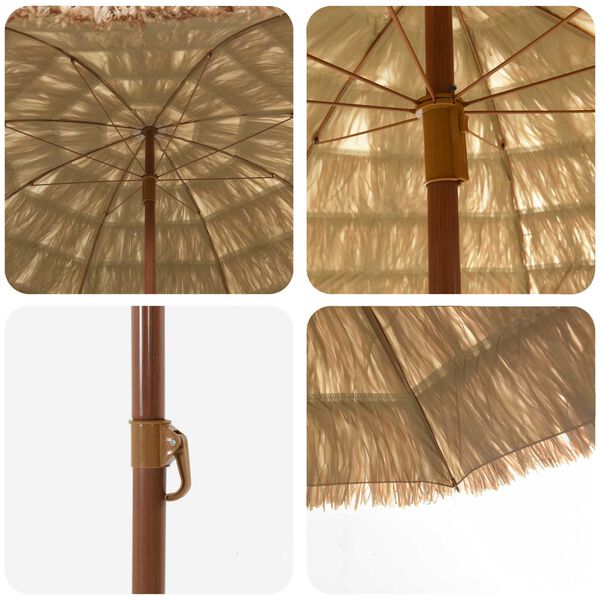 vidaXL Strand Parasol Naturfarvet 255 x 255 x 255 cm Polyester og St&aring;l