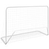 vidaXL fodboldm&aring;l med net 182 x 61 x 122 cm st&aring;l hvid