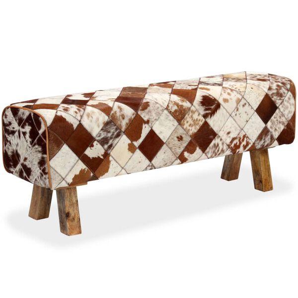 vidaXL bænk ægte kolæder diamantmønster