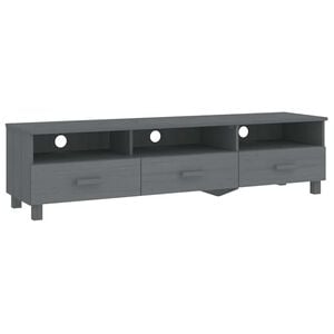 vidaXL tv-skab HAMAR 158x40x40 cm massivt fyrretr&aelig; m&oslash;rkegr&aring;