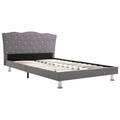 vidaXL seng med madras 120 x 200 cm stof lysegrå