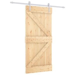 vidaXL Skyded&oslash;r 95 x 210 cm Massivt Fyrretr&aelig; (Ubehandlet)