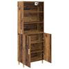 vidaXL Highboard Gammelt tr&aelig; 69,5 x 32,5 x 180 cm Konstrueret tr&aelig;