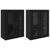 vidaXL V&aelig;gh&aelig;ngte skabe 2 pcs Sort eg 69,5 x 34 x 90 cm Konstrueret tr&aelig;