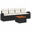 vidaXL Havesofa S&aelig;t 5 stk. Sort polyrattan