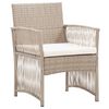 vidaXL havestole med hynder 2 stk. polyrattan beige