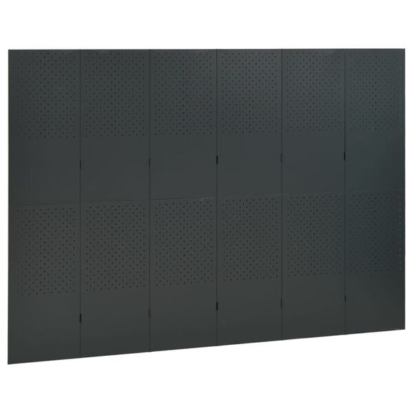 vidaXL 6-panels rumdeler 2 stk. 240x100 cm st&aring;l antracitgr&aring;