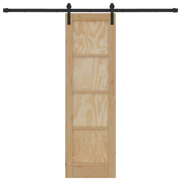 vidaXL Skydedør Brun 61 x 198,5 cm Massiv fyrretræ