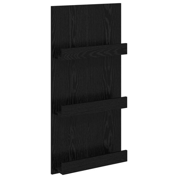 vidaXL Magasin Rack med hylde Sort eg 51 x 11 x 102 cm Konstrueret tr&aelig;