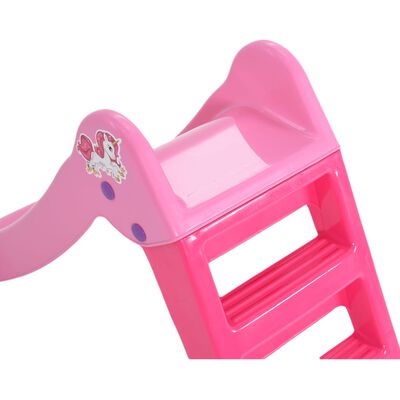 vidaXL rutsjebane til børn 111 cm foldbar pink