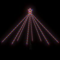 vidaXL lysende juletræ 2,5 m 400 LED'er inde/ude farverigt lys