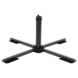vidaXL foldbar parasolholder til &Oslash;38/48 mm stang st&aring;l blank sort