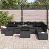 vidaXL Havesofa S&aelig;t 9 pcs Sort polyrattan
