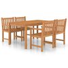 vidaXL 5-delt havespises&aelig;t 150x90 cm massivt teaktr&aelig;