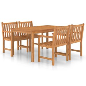 vidaXL 5-delt havespises&aelig;t 150x90 cm massivt teaktr&aelig;