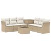 vidaXL Sofa S&aelig;t 8 stk. Beige og cremehvid Poly Rattan og St&aring;l