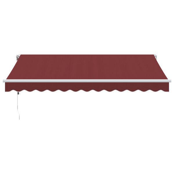 vidaXL markise med LED-lys 350x250 cm automatisk betjening bordeaux