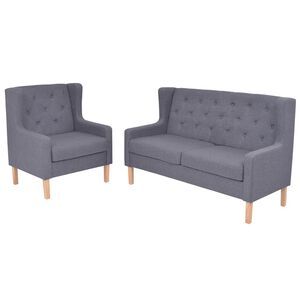 vidaXL sofas&aelig;t 2 dele stof gr&aring;