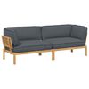 vidaXL Sofa S&aelig;t 2 stk. Antracit Massivt Akacietr&aelig;