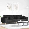 vidaXL Sofa med pude Sort 250 x 77 x 76 cm Stof