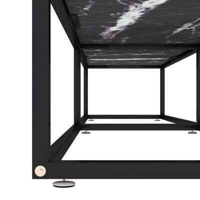vidaXL tv-bord 180x40x40,5 cm hærdet glas marmoreffekt sort