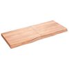 vidaXL bordplade til badev&aelig;relse 120x50x(2-6) cm massivt tr&aelig; lysebrun