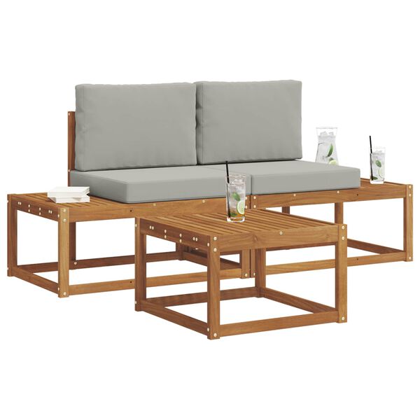 vidaXL Udend&oslash;rs sofagruppe med pude 3 pcs Naturfarvet