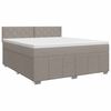 vidaXL Boxmadras med topmadras Gr&aring;brun 160 x 200 cm Stof