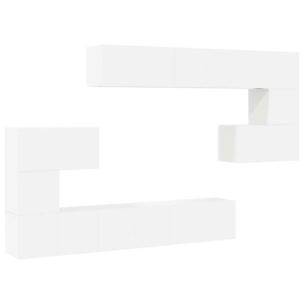 vidaXL tv-m&oslash;bel 10 dele konstrueret tr&aelig; hvid