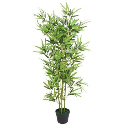 vidaXL kunstig bambusplante med potte 120 cm grøn