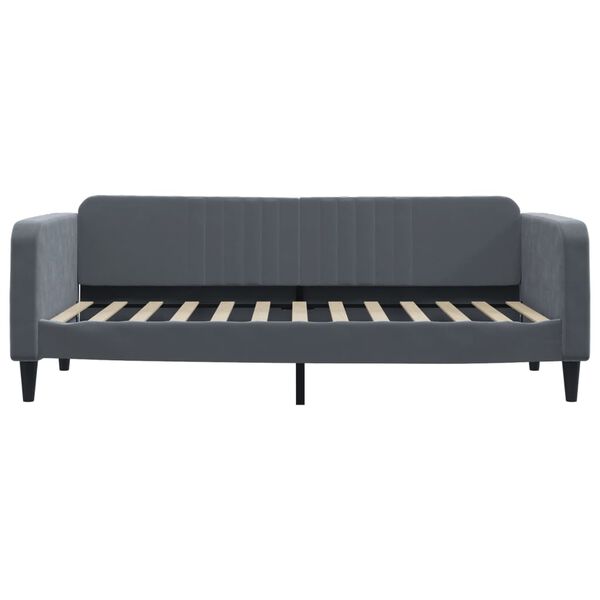 vidaXL daybed med madras 90x200 cm velour m&oslash;rkegr&aring;