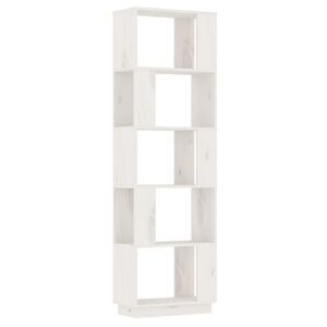 vidaXL bogreol/rumdeler 51x25x163,5 cm massivt fyrretr&aelig; hvid