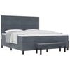 vidaXL Box spring seng med hovedg&aelig;rde M&oslash;rkegr&aring; 200 x 180 cm Fl&oslash;jl