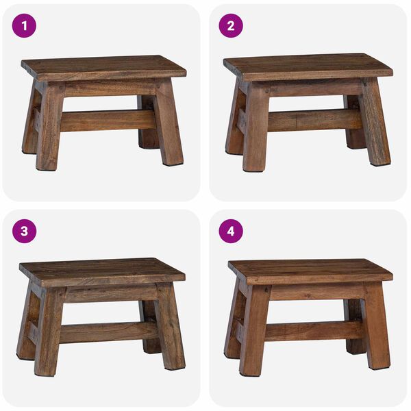 vidaXL Taburet Naturfarvet 30 x 20 x 20 cm Mahogni Tr&aelig;