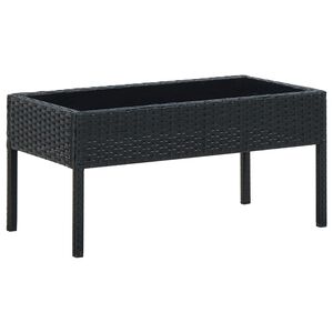 vidaXL havebord 75x40x37 cm polyrattan sort