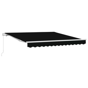 vidaXL Manuel Markise 3 x 2,5 m Sort 100% polyester