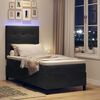 vidaXL LED Box Spring Bed med madras Sort 100 x 200 cm Stof