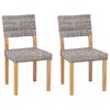 vidaXL Spisestuestol GENDT 2 stk. Kubu rattan Kubu Gr&aring; 46 x 55 x 84 cm