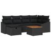 vidaXL Havesofa S&aelig;t 7 stk. Sort Poly rattan