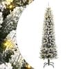 vidaXL kunstigt juletr&aelig; med sne og 150 LED'er 150 cm